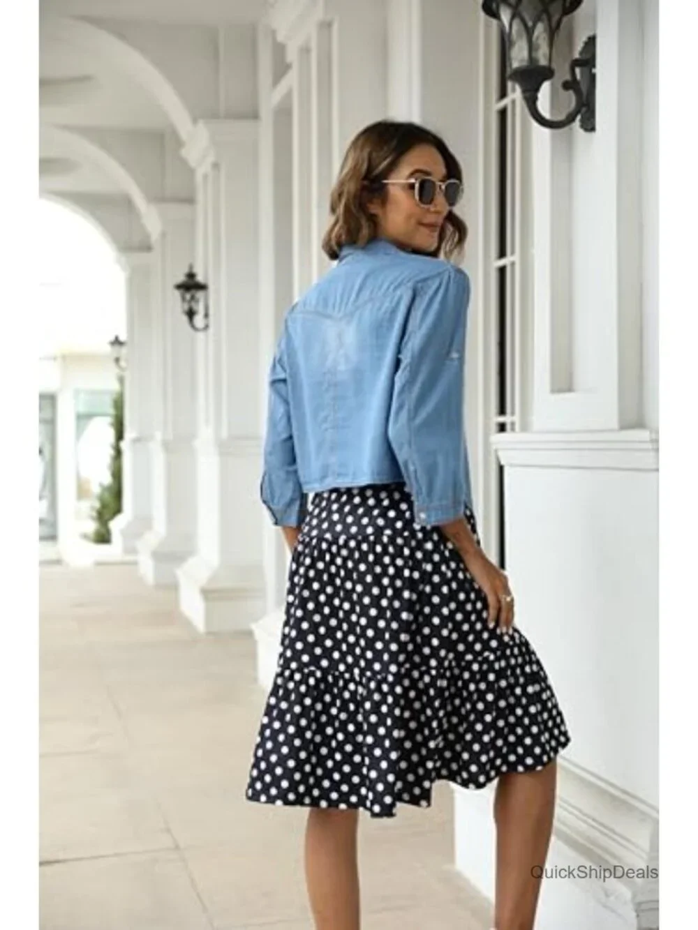 Button Down Crop Top with Tie Front